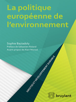 cover image of La politique européenne de l'environnement